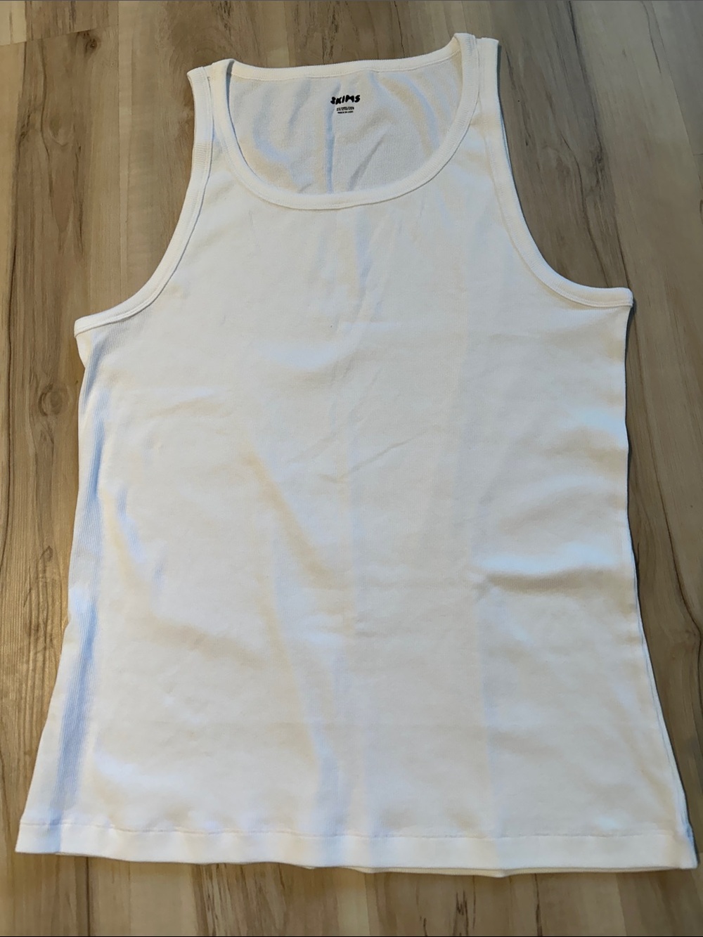 SKIMS White Ribbed Scoop-Neck Tank NEW